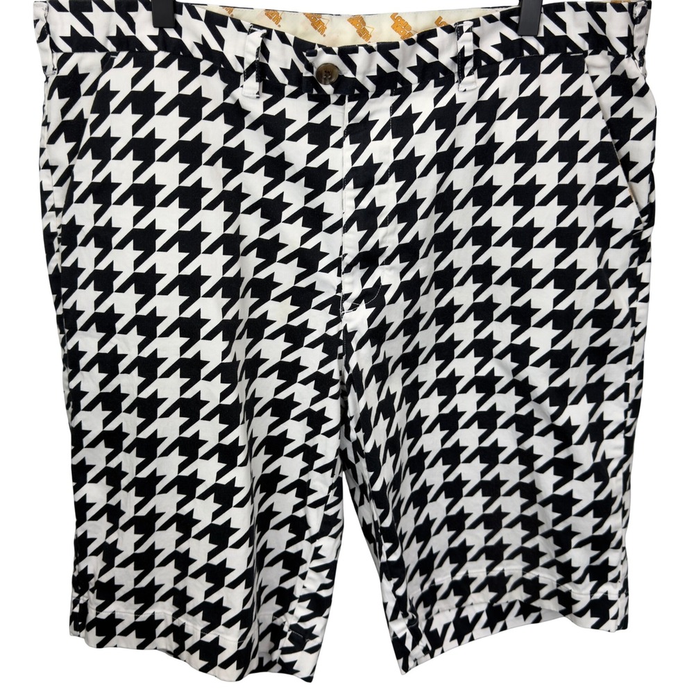 Loudmouth Bermuda Golf Shorts Oakmont Houndstooth Mens Size 40 Maximalist Sporty